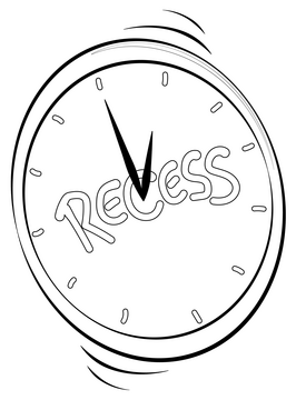 Recess black and white clipart