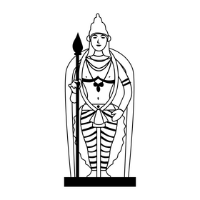 Batu Caves black and white clipart