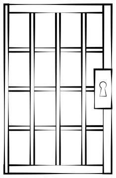 Prison cell black and white clipart