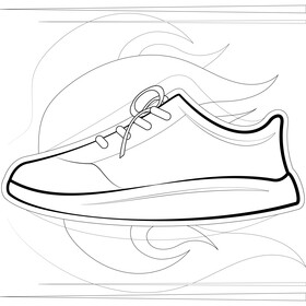 Running shoes black and white vector