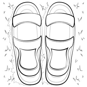 Sandals black and white vector