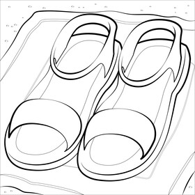 Sandals drawing black and white vector