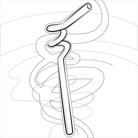 Straw drawing black and white vector