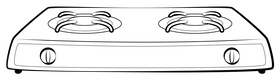 Stove black and white clipart