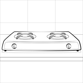 Stove black and white vector