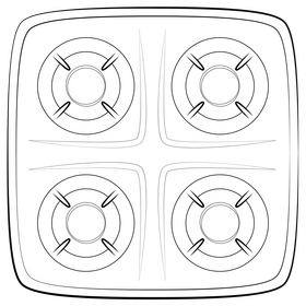 Stove drawing black and white clipart