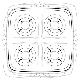 Stove drawing black and white vector