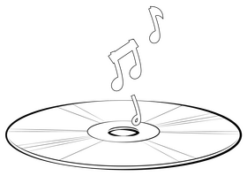 Song drawing black and white clipart