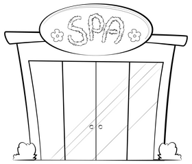 Spa drawing black and white clipart