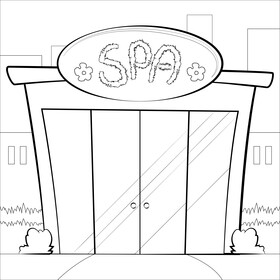 Spa drawing black and white vector
