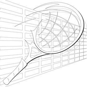 Tennis racket black and white vector
