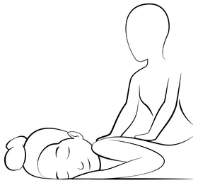 Spa massage black and white clipart