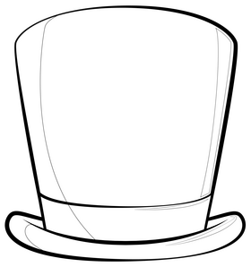 Top hat black and white clipart
