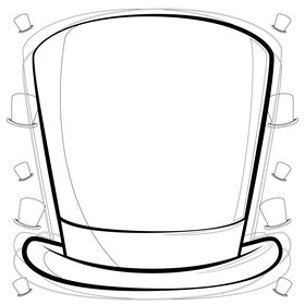 Top hat black and white vector