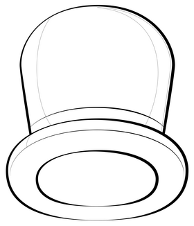 Top hat black and white clipart