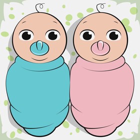 Baby twins vector