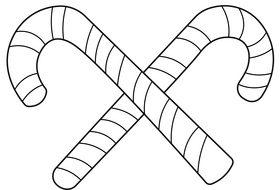 Christmas candy cane black and white clipart
