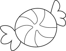 Candy Cane black and white clipart