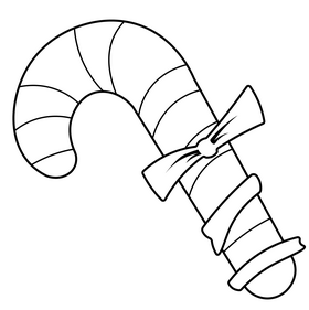Free candy cane black and white clipart