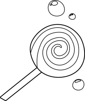 Lollipop candy cane black and white clipart