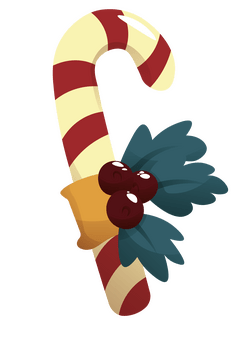 Mistletoe Christmas Candy Cane clipart