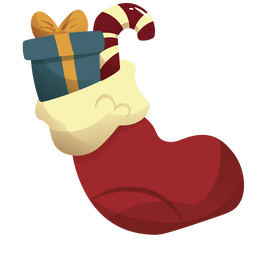Christmas Stocking with Candy Cane clipart