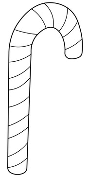 Candy cane drawing black and white clipart
