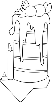 Christmas Cake sweet black and white clipart