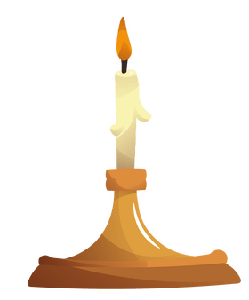 Christmas candle, candlestick clipart