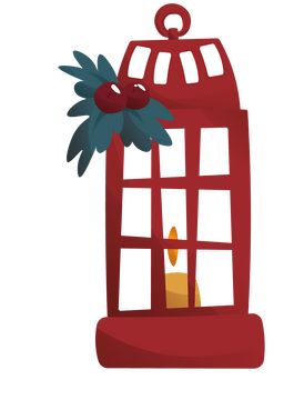 Christmas candle lamp clipart