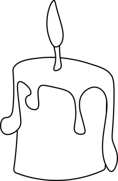 Christmas Candle black and white clipart