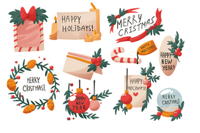 Christmas card set vector