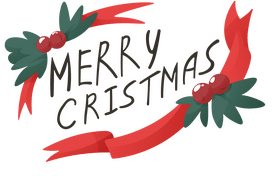 Christmas Card ribbon clipart