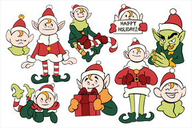 Christmas Elf set vector