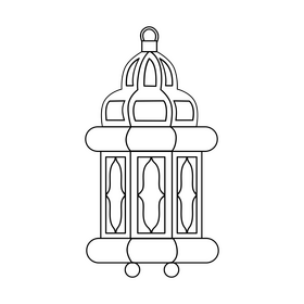 Moroccan lantern black and white clipart