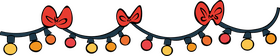 Christmas Lights with Bows clipart