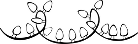 Curly Christmas Lights black and white clipart