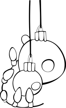 Christmas lights decorations black and white clipart