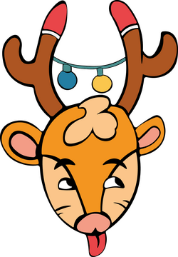 Christmas lights reindeer clipart