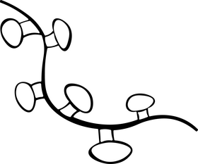Chirstmas lights black and white clipart