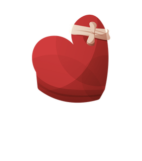 Christmas gift, heart present clipart