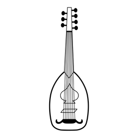 Kwitra musical instrument black and white clipart