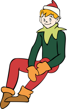 Christmas Elf on the shelf clipart