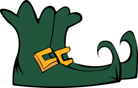 Elf shoes green color clipart