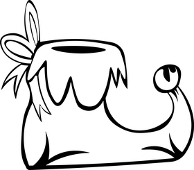 Elf shoes, bowknot black and white clipart