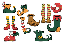 Elf shoes set vector