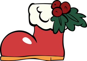 Elf shoes with mistletoe clipart
