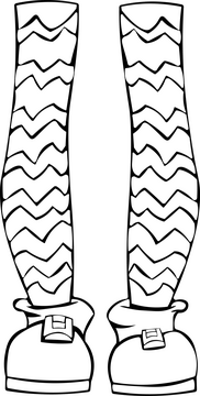 Elf Shoes Tights Green Red black and white clipart