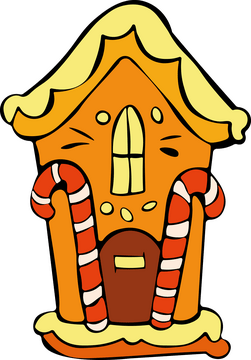 Gingerbread House candy cane clipart