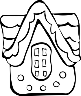 Gingerbread House black and white clipart